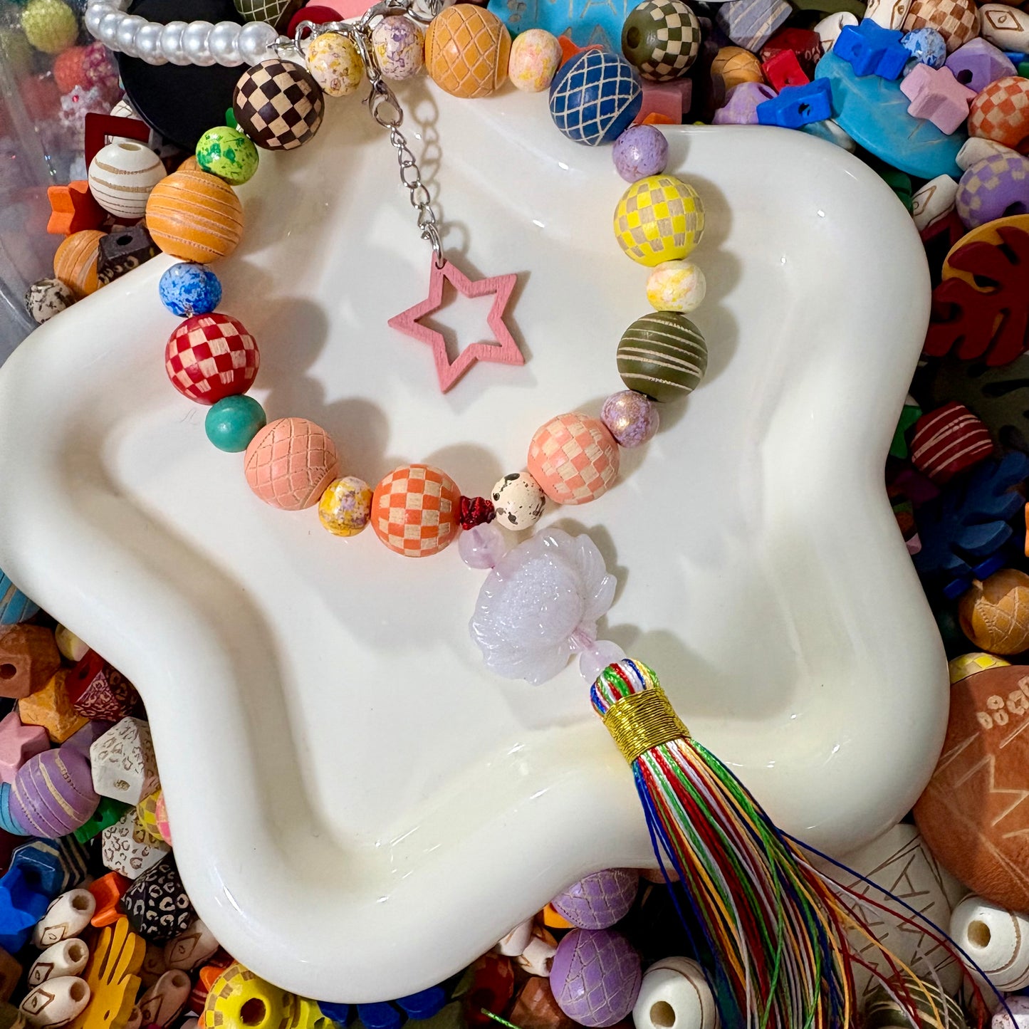 Cute colorful wooden beads mix for phonechain,car hanger,keychain,pen