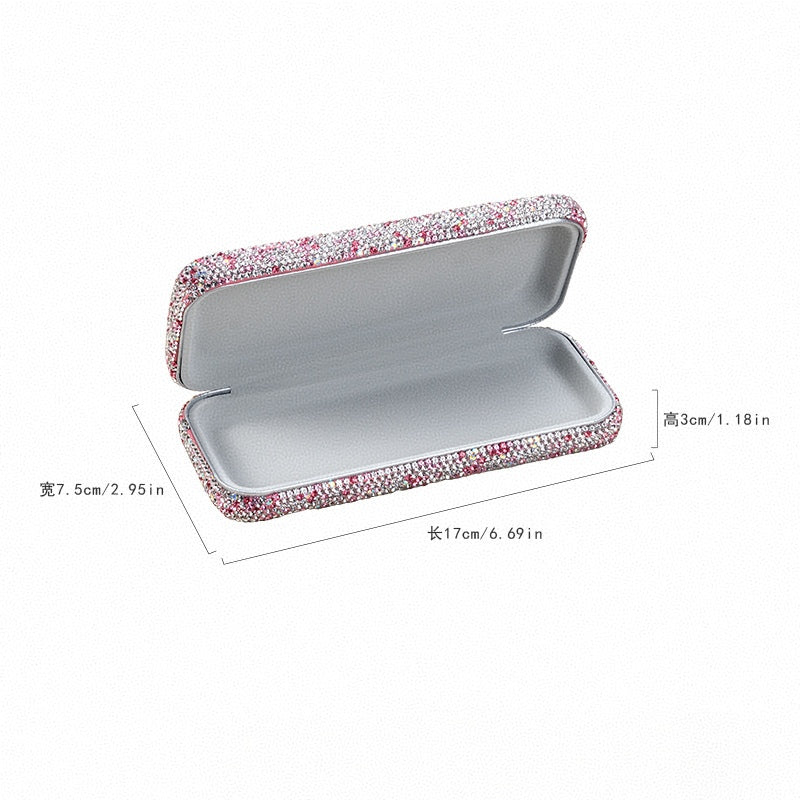 Bling Rhinestone Glasses Case Decorative Sunglasses Reading Glasses Holder Case Eyes Glasses Storage Organizer