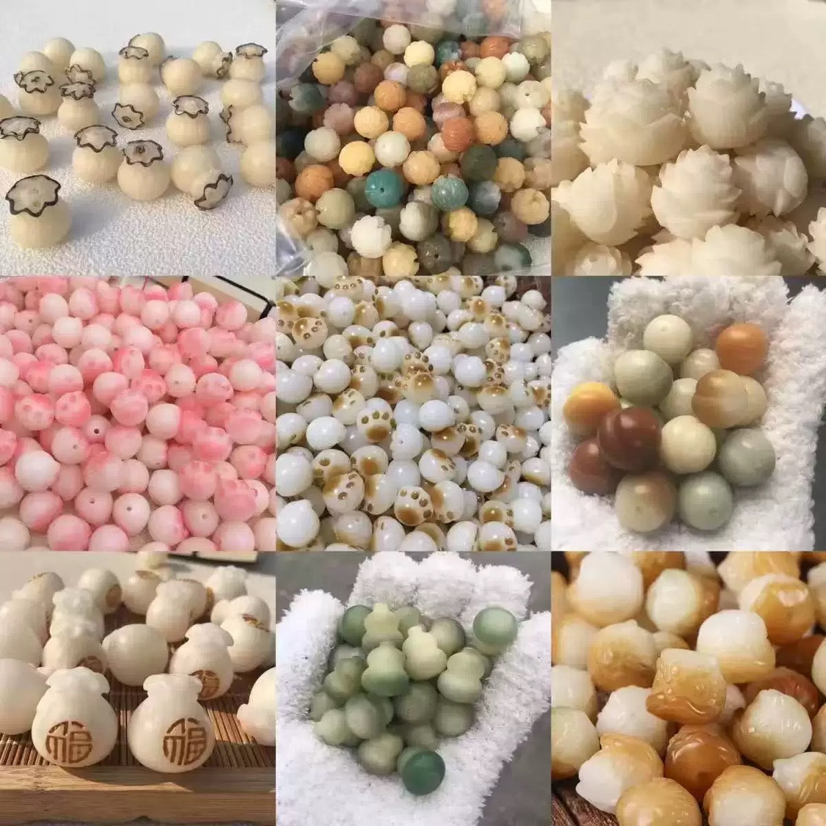 Natural Bodhi beads for bracelets, necklaces and car ornaments.