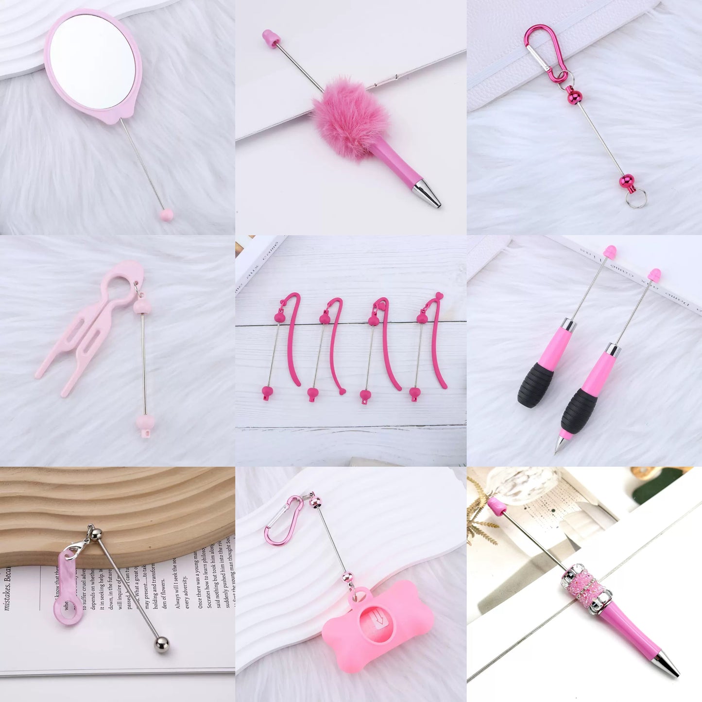 DIY Beadable items（Pen, bookmark, mirror, comb…）