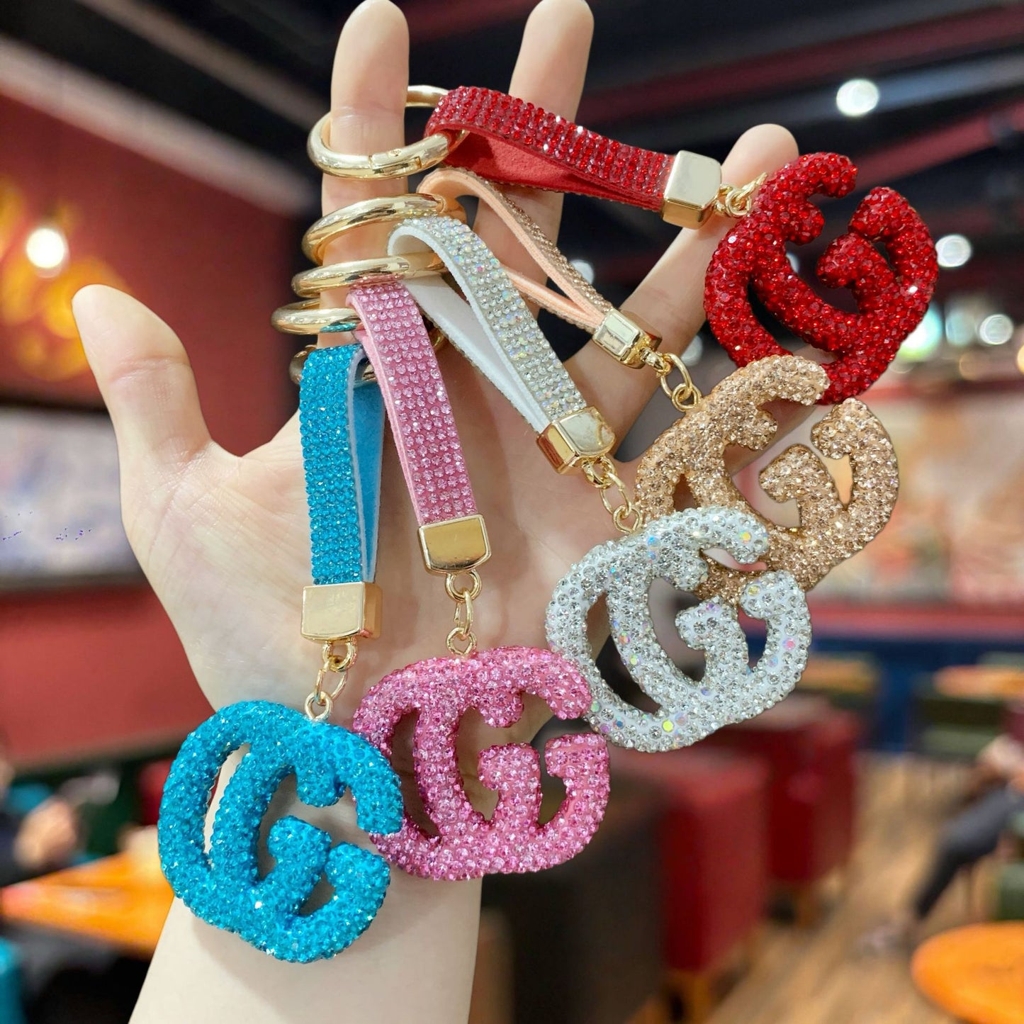 Double-Sided Diamond Keychain