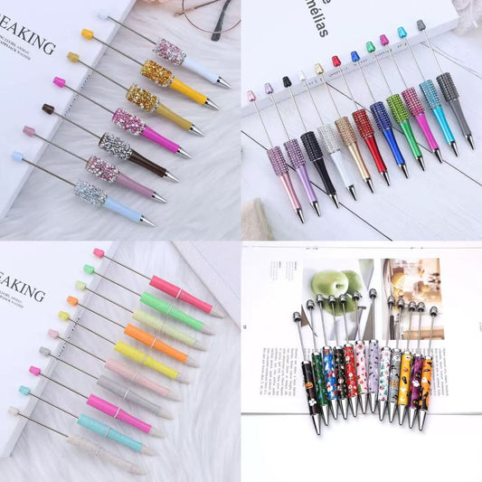 35 pieces beadable pens & 30 silicone pen toppers