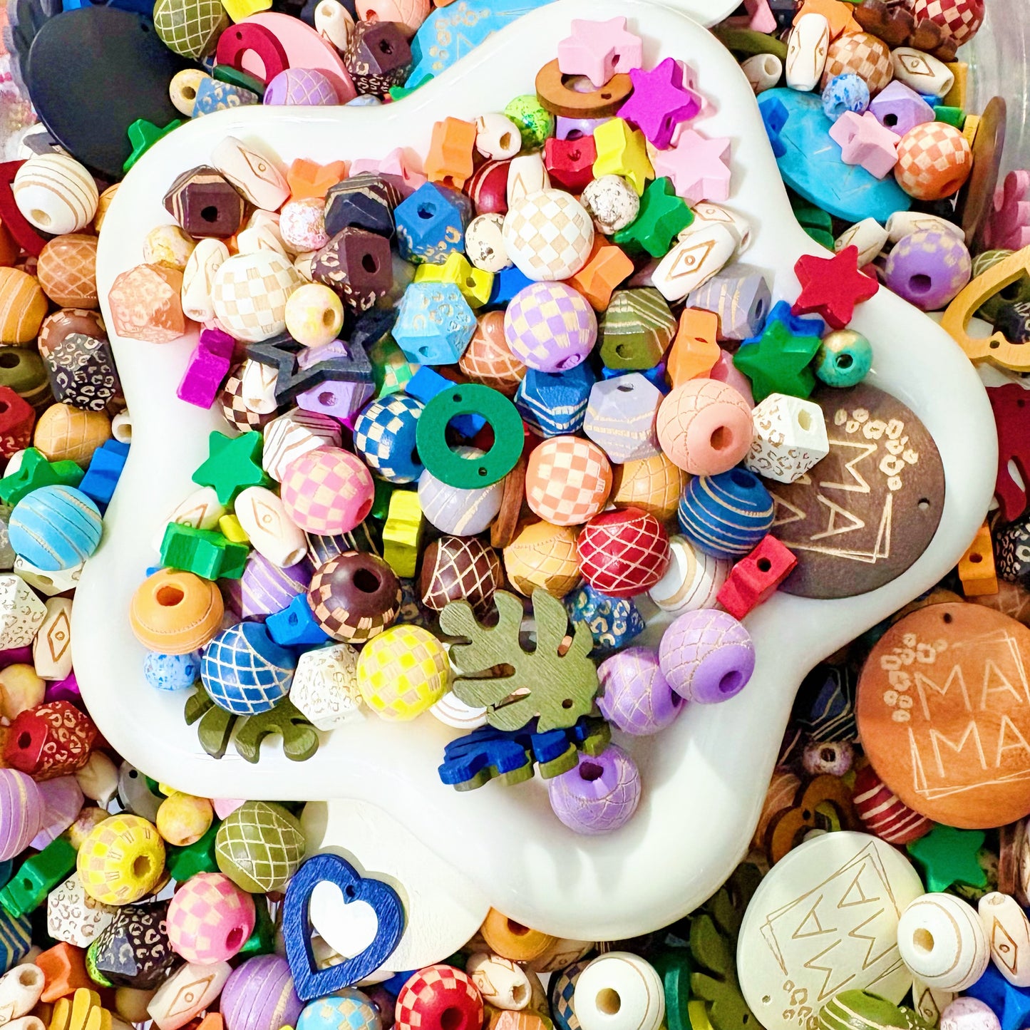 Cute colorful wooden beads mix for phonechain,car hanger,keychain,pen