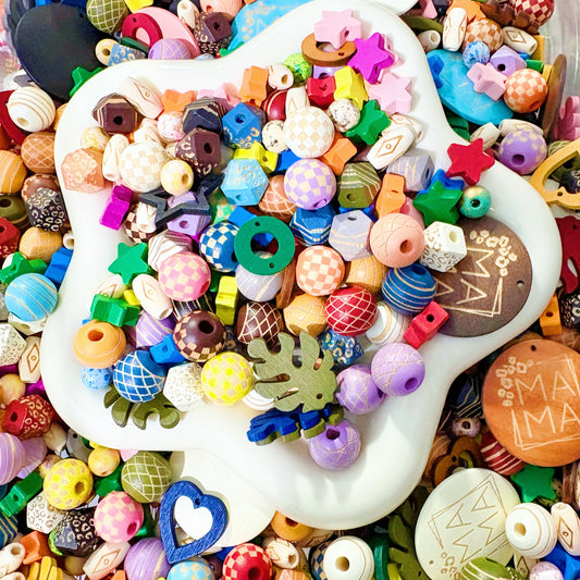 Cute colorful wooden beads mix for phonechain,car hanger,keychain,pen