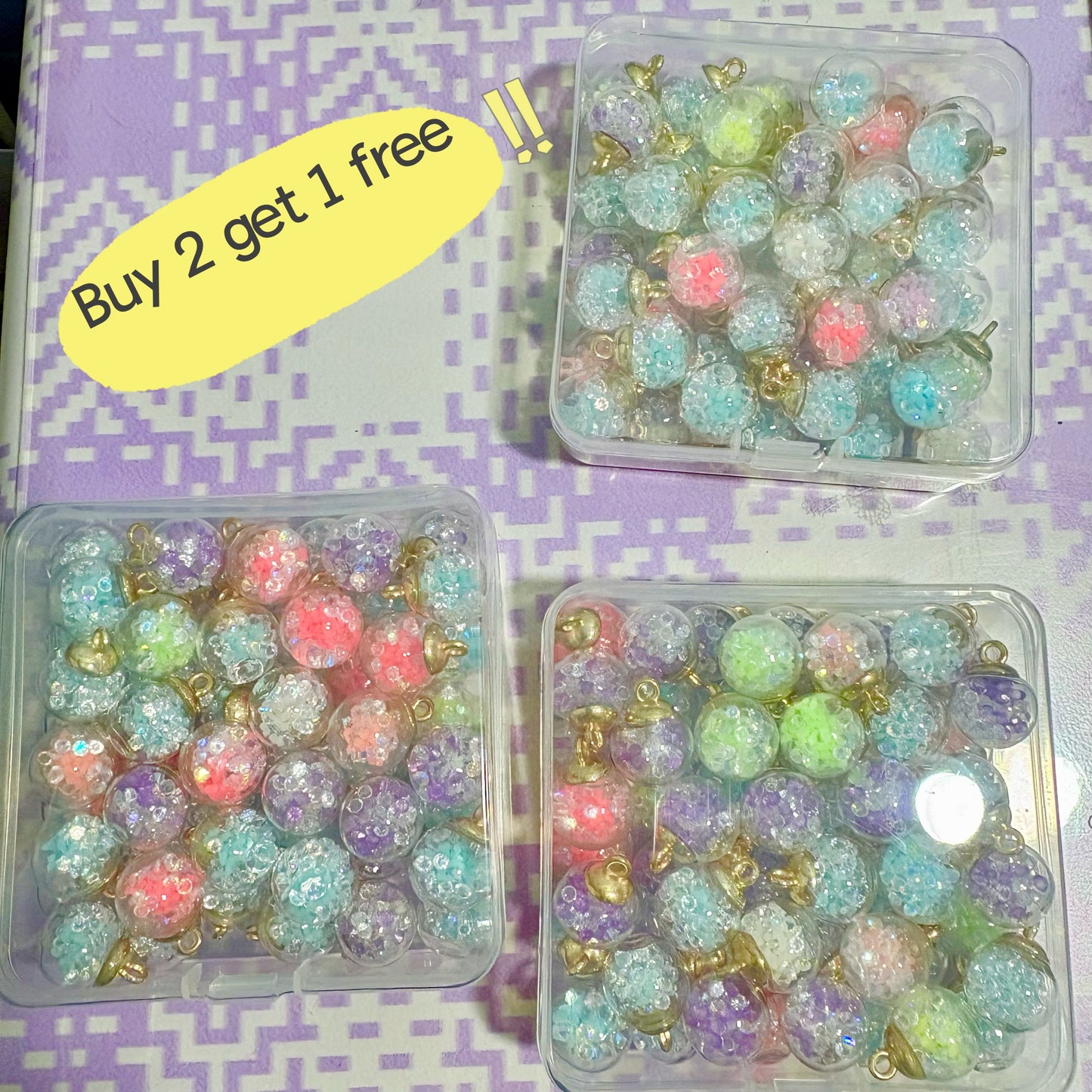 Luminous shaker beads with hanging holes for Car hanger, Pen, Phonechain DIY