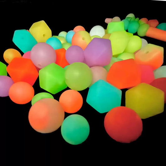 Luminous silicone round mixed beads